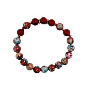 NATURAL IMPERIAL JASPER/AGATE BRACELET